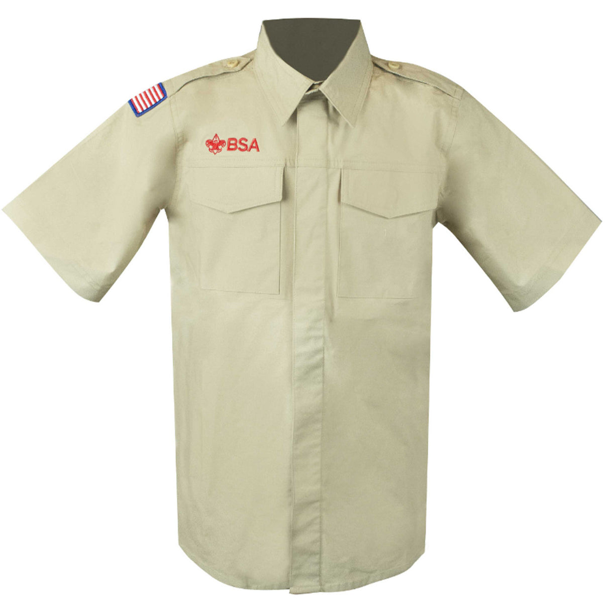 Men's Scouts BSA Uniform Short Sleeve Shirt, Khaki