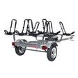 Malone MicroSport 4 Kayak Trailer Package with 4 Sets FoldAway-J Racks, Spare Tire