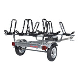 Malone MicroSport 4 Kayak Trailer Package with 4 Sets FoldAway-J Racks, Spare Tire