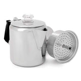 GSI Outdoors Glacier 6 Cup Stainless Coffee Percolator with Silicone Handle