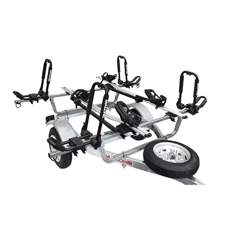 Malone MicroSport 2 Kayak, 2 Bike Trailer Package with Spare Tire