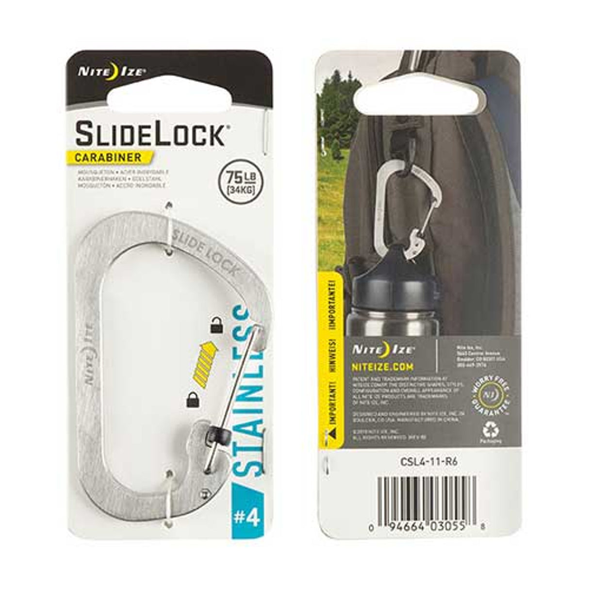 Nite Ize Slidelock Carabiner Steel Size 4