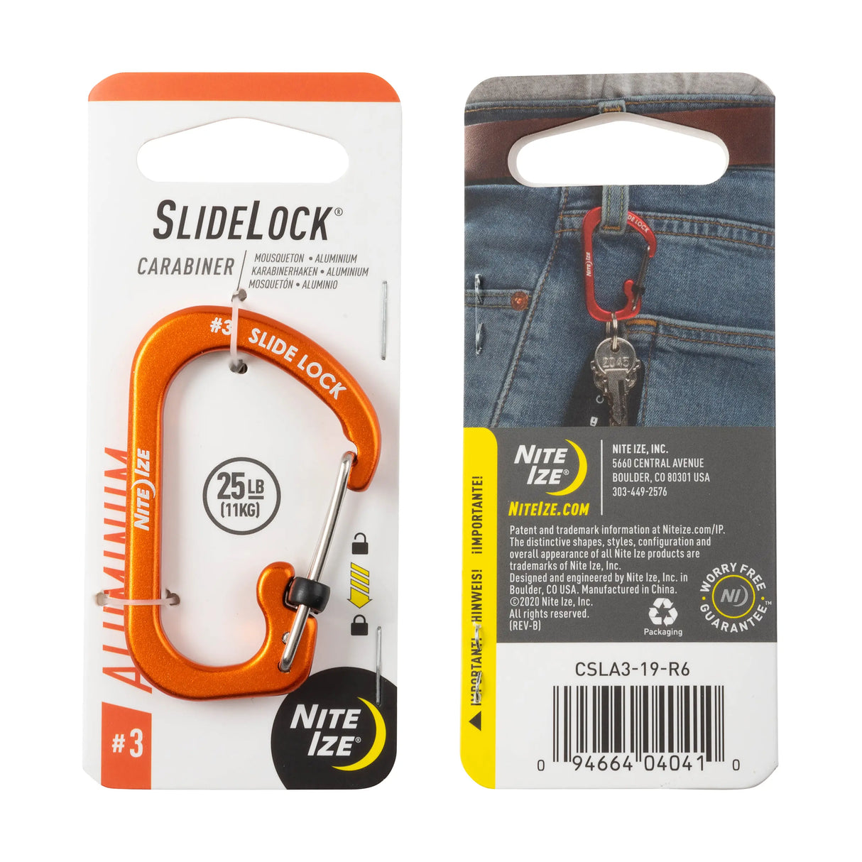 Nite Ize SlideLock Carabiner Aluminum Size 3