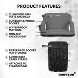 Driftsun Extra Wide Folding Stadium Seat Reclining Bleacher Chair