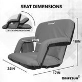 Driftsun Extra Wide Folding Stadium Seat Reclining Bleacher Chair