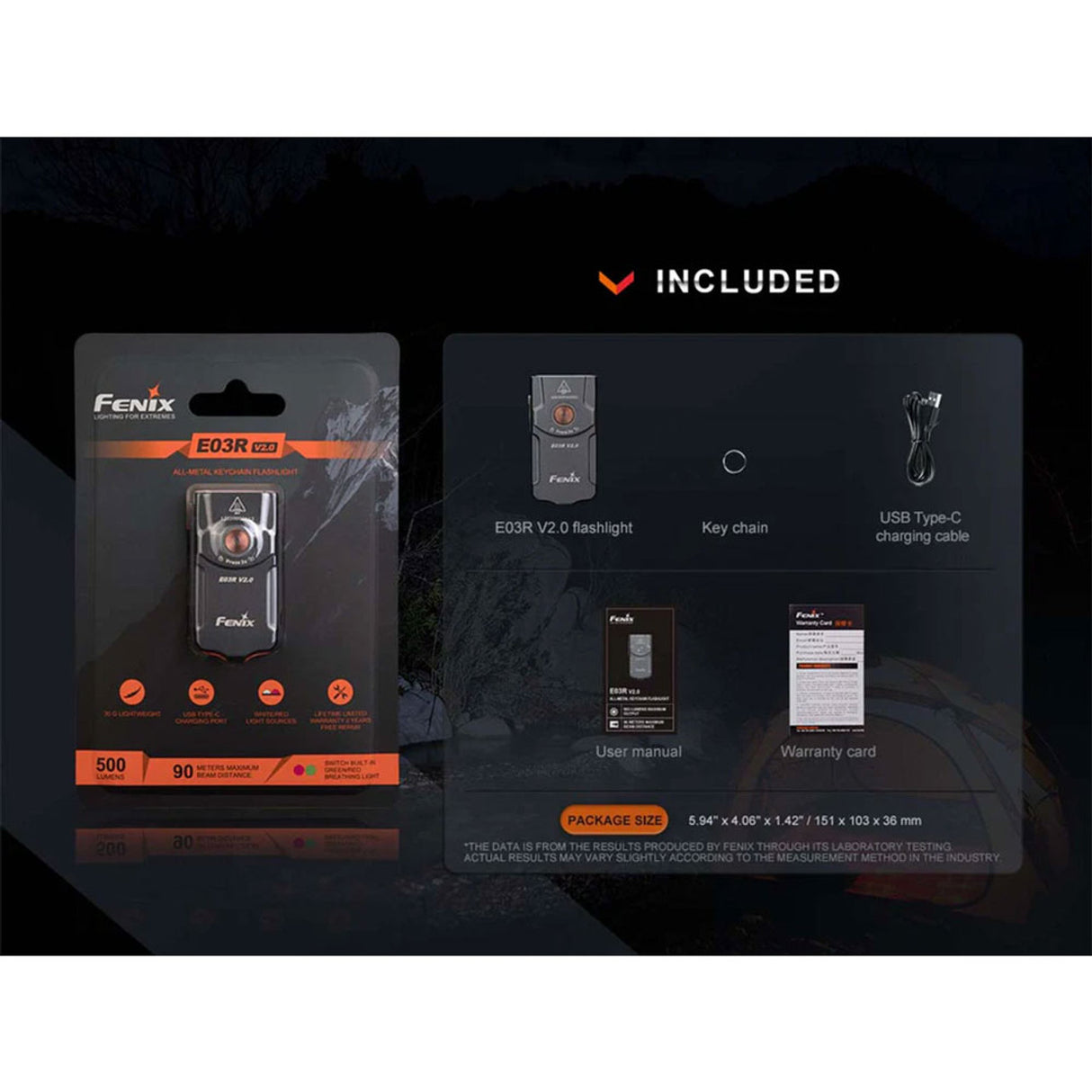 Fenix E03R V2.0 Keychain Flashlight