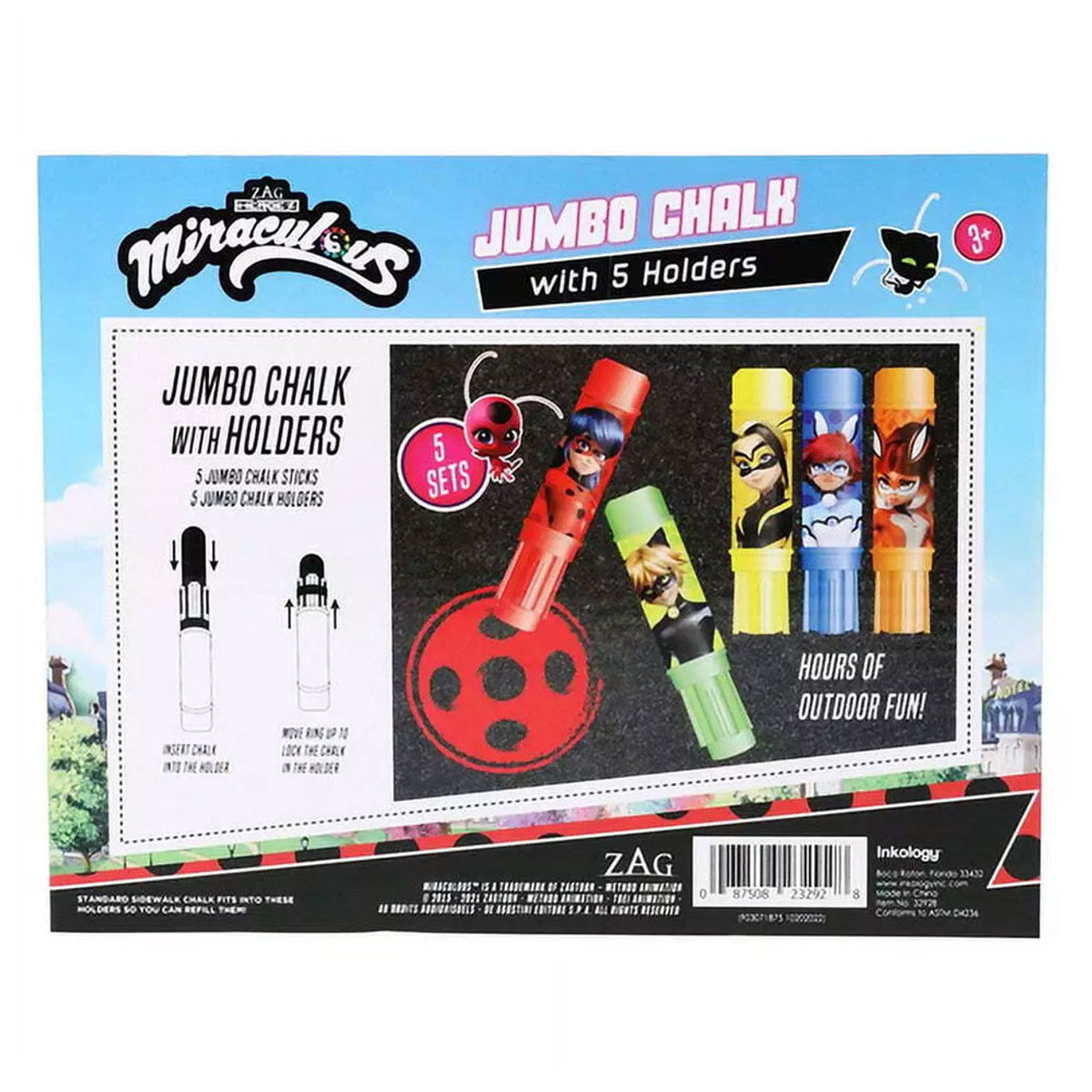 Disney Miraculous Ladybug 5-piece Jumbo Chalk Set | Sherper's