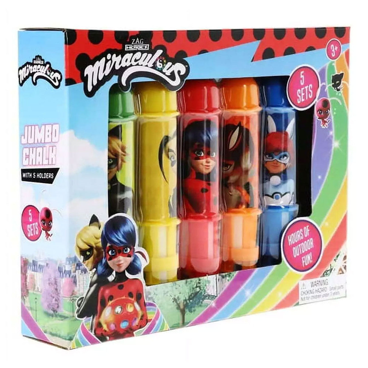Disney Miraculous Ladybug 5-piece Jumbo Chalk Set | Sherper's