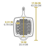 Lodge 10.5-Inch Square Cast Iron Grill Pan