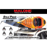 Malone Stax Pro 2 Kayak Carrier w/Tie Downs - Post Style, Folding
