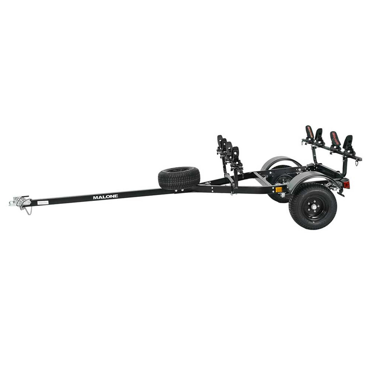 Malone MicroSport Off-Road 2 Kayak Trailer Package with 2 Sets of SaddleUp Pro & Spare Tire