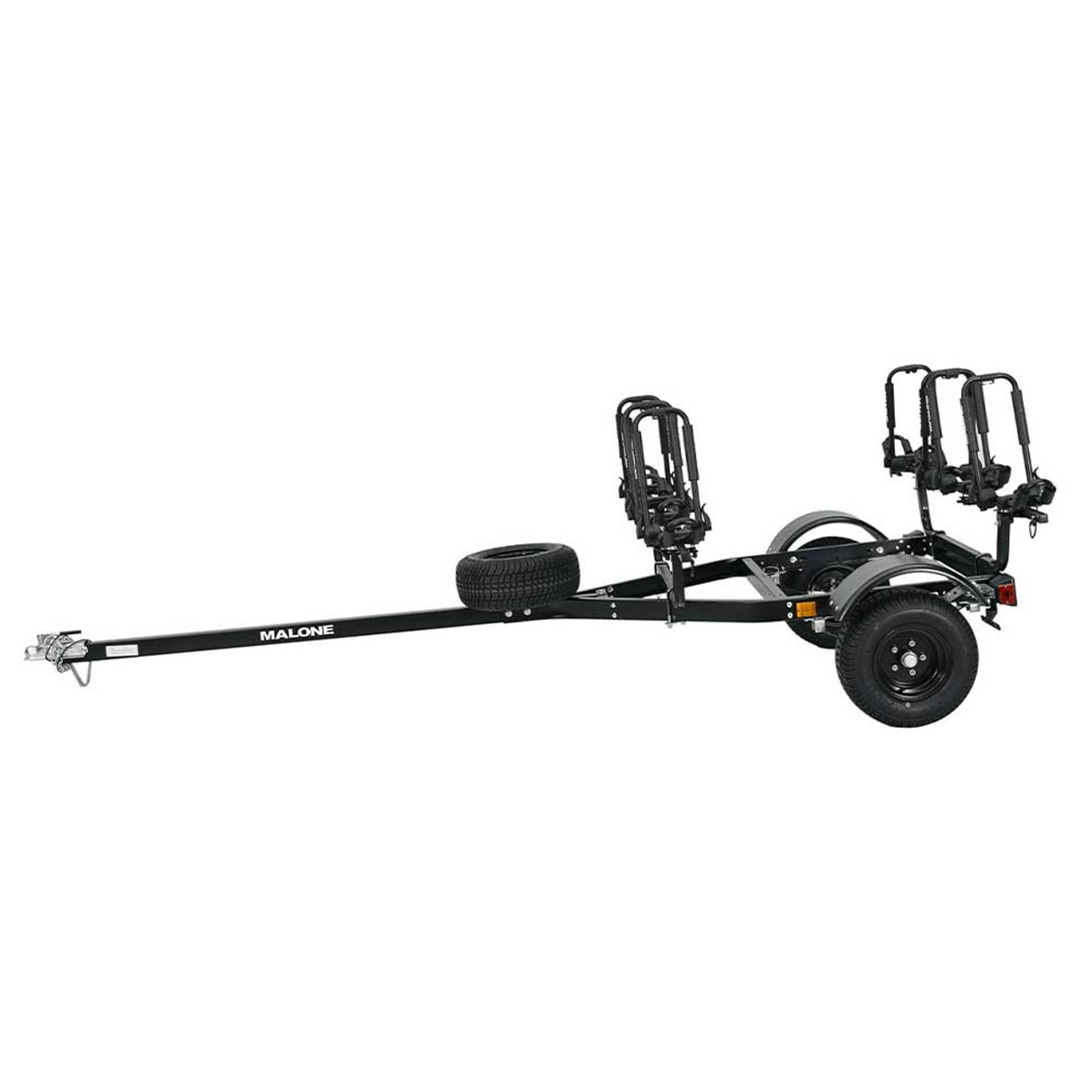 Malone MicroSport Off-Road 4 Kayak Trailer Package with 4 Sets of FoldAway-J Racks & Spare Tire