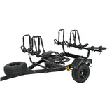 Malone MicroSport Off-Road 4 Kayak Trailer Package with 4 Sets of FoldAway-J Racks & Spare Tire