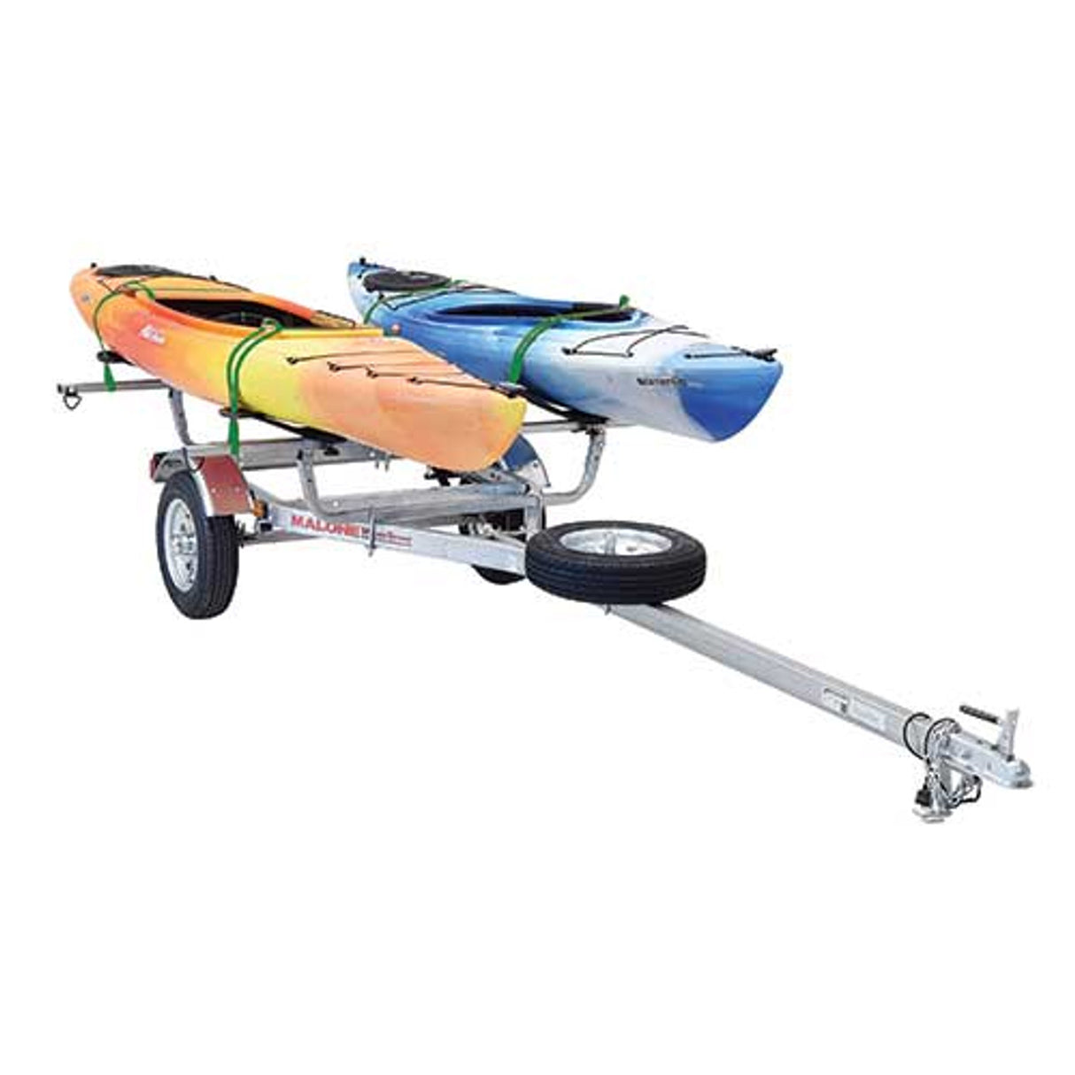 Malone MicroSport 2 Kayak Trailer Package with 2 Sets MegaWings & Spare Tire