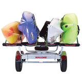 Malone MicroSport 4 Kayak Trailer Package with 2 Sets Stackers, 4 Sets Rack Pads, Spare Tire
