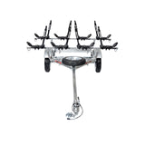 Malone MicroSport 4 Kayak Trailer Package with 4 Sets FoldAway-J Racks, Spare Tire