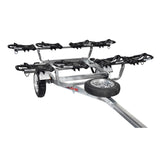 Malone MicroSport 4 Kayak Trailer Package with 4 Sets FoldAway-J Racks, Spare Tire