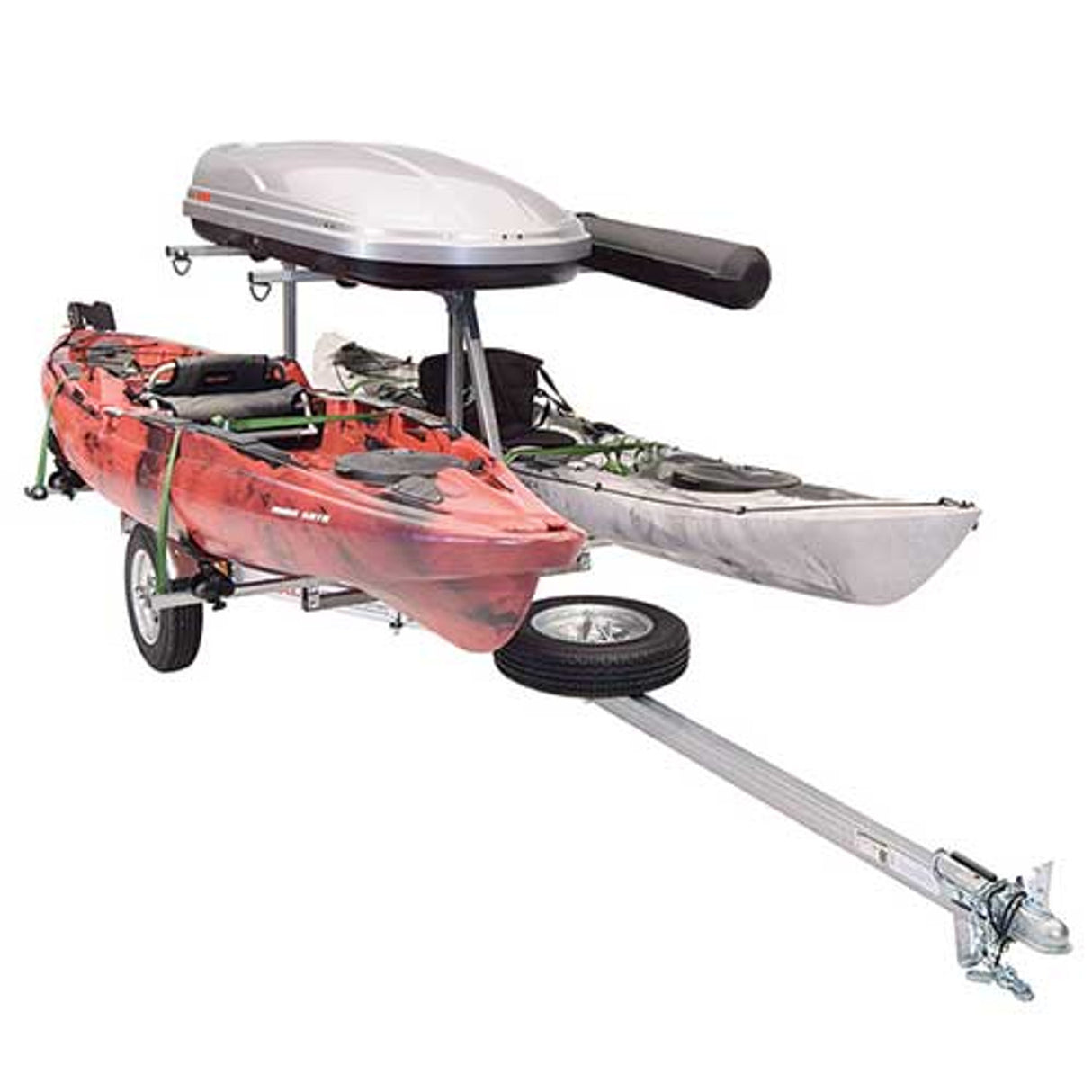 Malone MicroSport LowBed Trailer Package with 2nd Tier, 2 Sets SaddleUp, Cargo Box, Rod Tube, Spare Tire