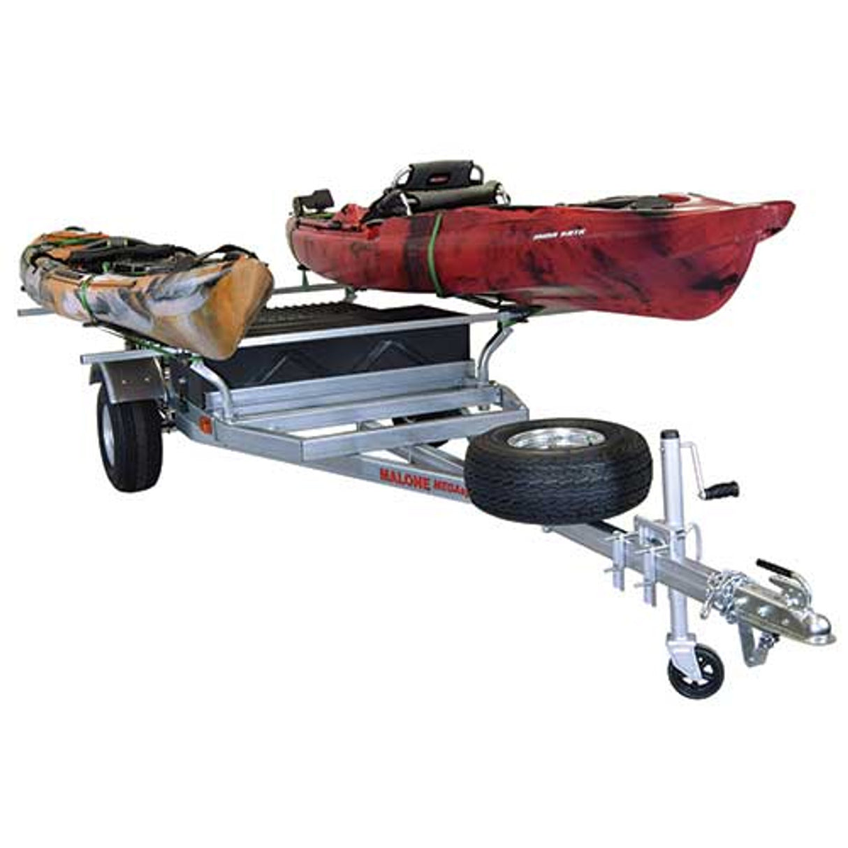 Malone MegaSport 2 Kayak Package with MegaWing Carriers, Storage Basket, Drawer, and Spare Tire