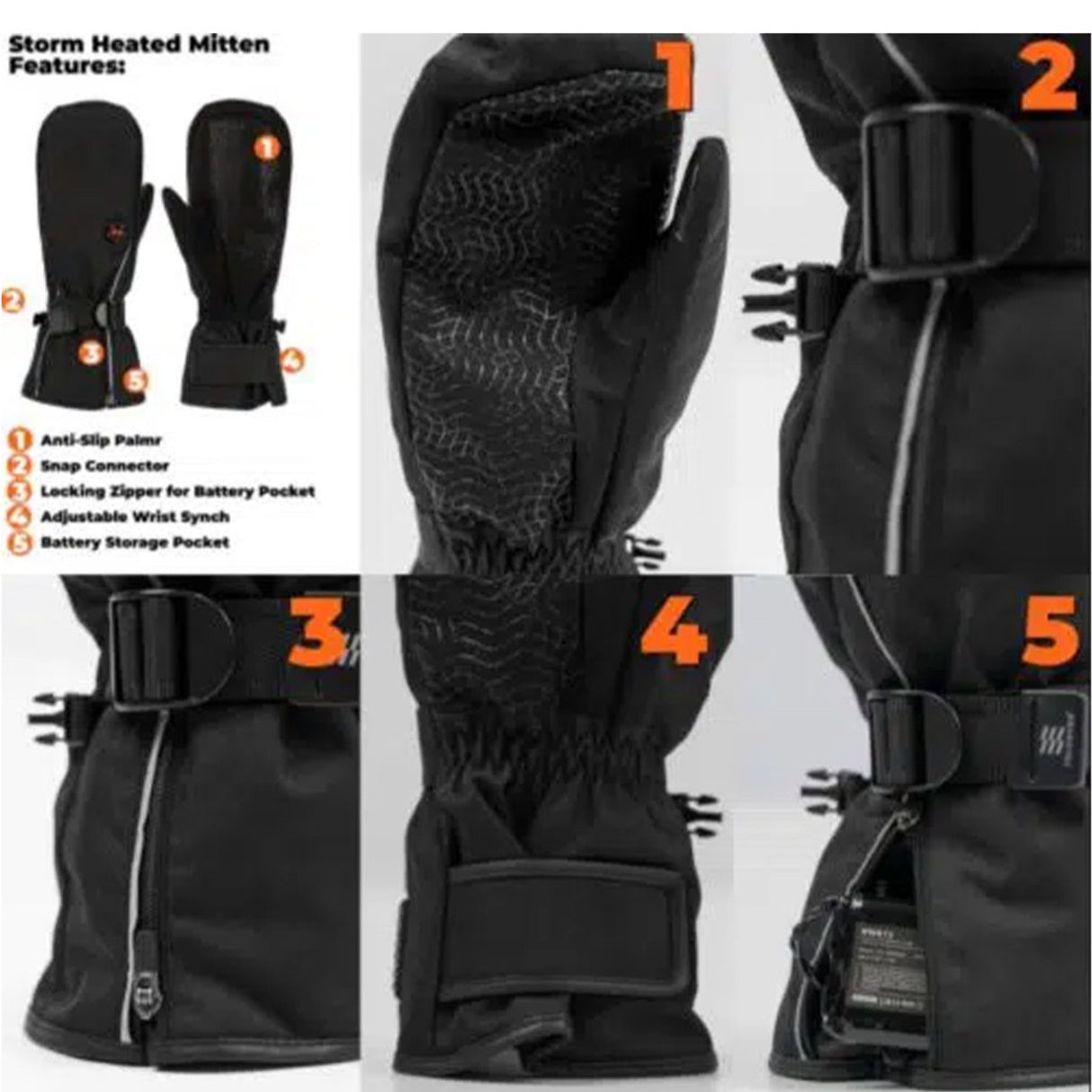 Mobile Warming Unisex Storm Heated Mitten