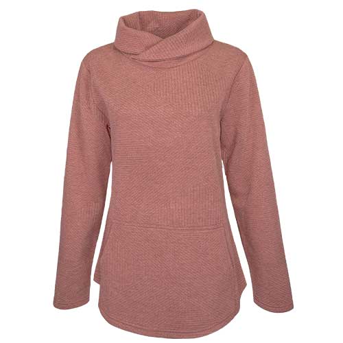 Stillwater Supply Women's Ruby Quilted Crossover Cowl Neck Pullover