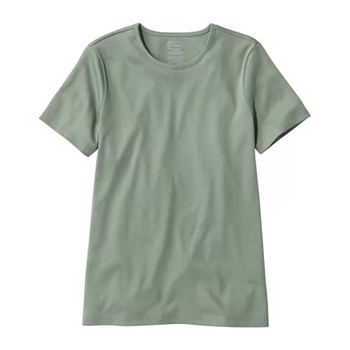 LL Bean Pima Crewneck SS W's Regular