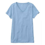 L.L. Bean Women's Pima Cotton Shaped V-Neck, Short Sleeve Tee