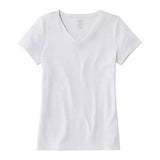 L.L. Bean Women's Pima Cotton Shaped V-Neck, Short Sleeve Tee
