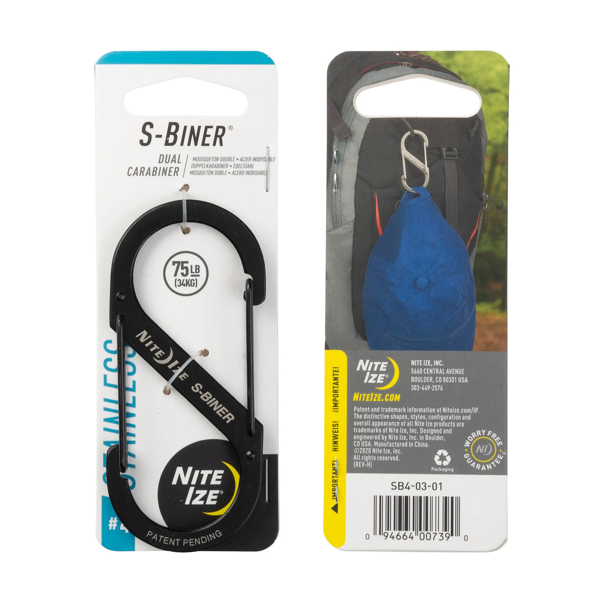 Nite Ize S-Biner Dual Carabiner Stainless Steel Single Size-4