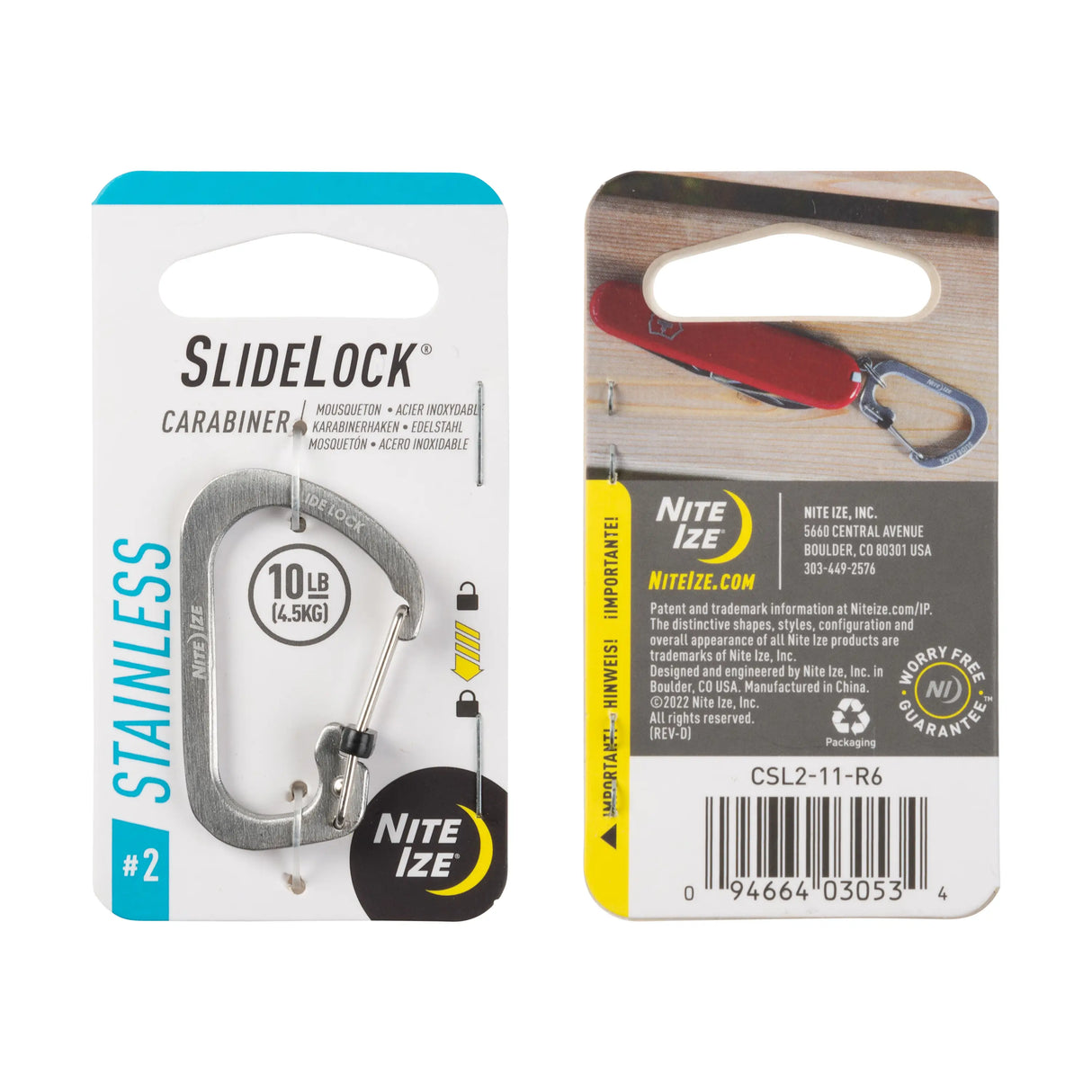 Nite Ize Slidelock Carabiner Steel Size 2