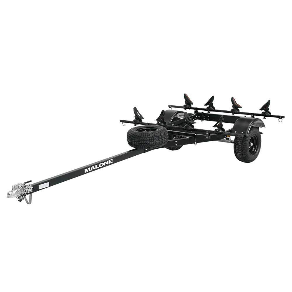 Malone MicroSport Off-Road LowBed 2 Kayak Trailer Package with 2 Sets of SaddleUp Pro & Spare Tire