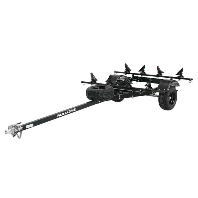Malone MicroSport Off-Road LowBed 2 Kayak Trailer Package with 2 Sets of SaddleUp Pro & Spare Tire