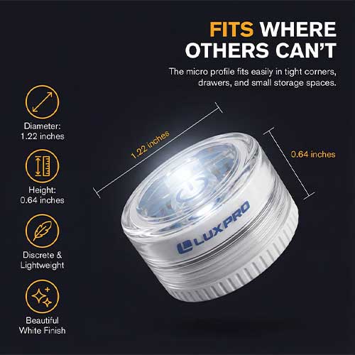 LuxPro Waterproof Micro LED Puck Lights 5 Pack