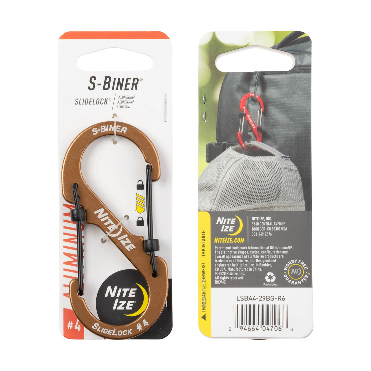 Nite Ize S-Biner Locking Dual Carabiner Aluminum Single Size 4